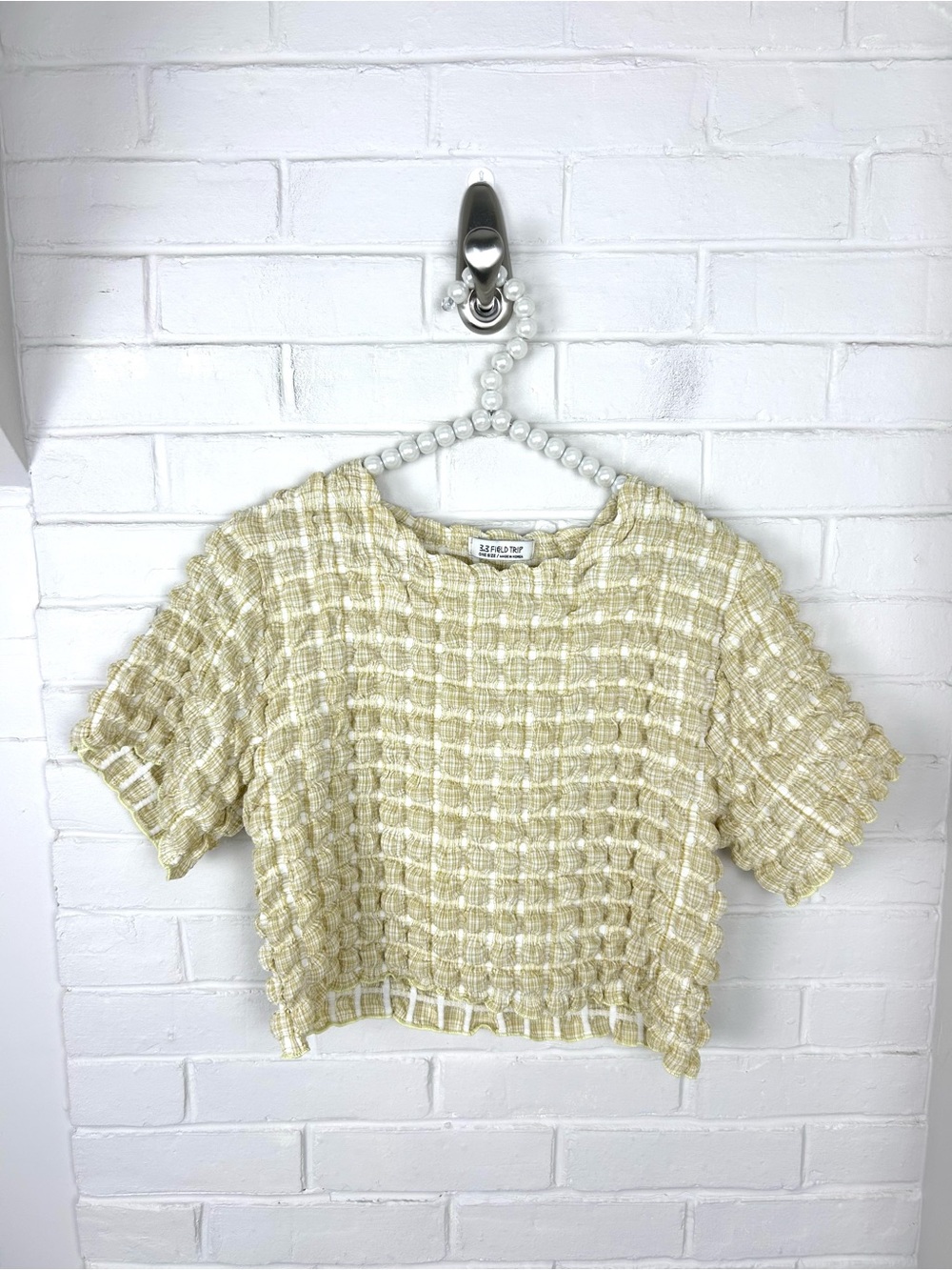 3.3 Field Trip Korean Streetwear Brand Cropped Bubble Top OSFM